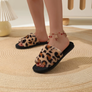 Home bedroom sandals (leopard print brown)
