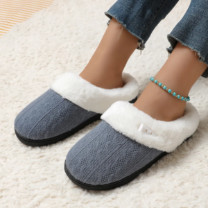 Store winter fluffy sandals denim