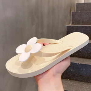 Home summer flip flop sandals cream (nude)