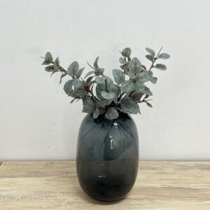 Home stylish bell flower vase teal (with flowers)